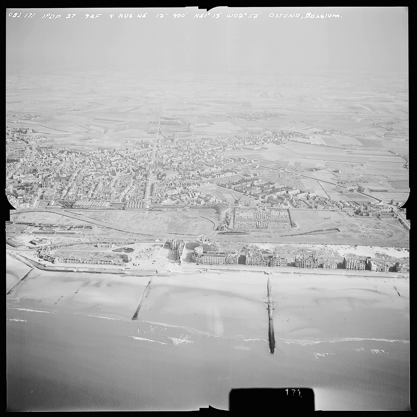 Atlantikwall - Mur de l'Atlantique - Atlantic Wall - 1945 - Belgien - Belgique - België - Belgium - Luftbild - Luftaufnahme - Luchtfoto - Vue aérienne