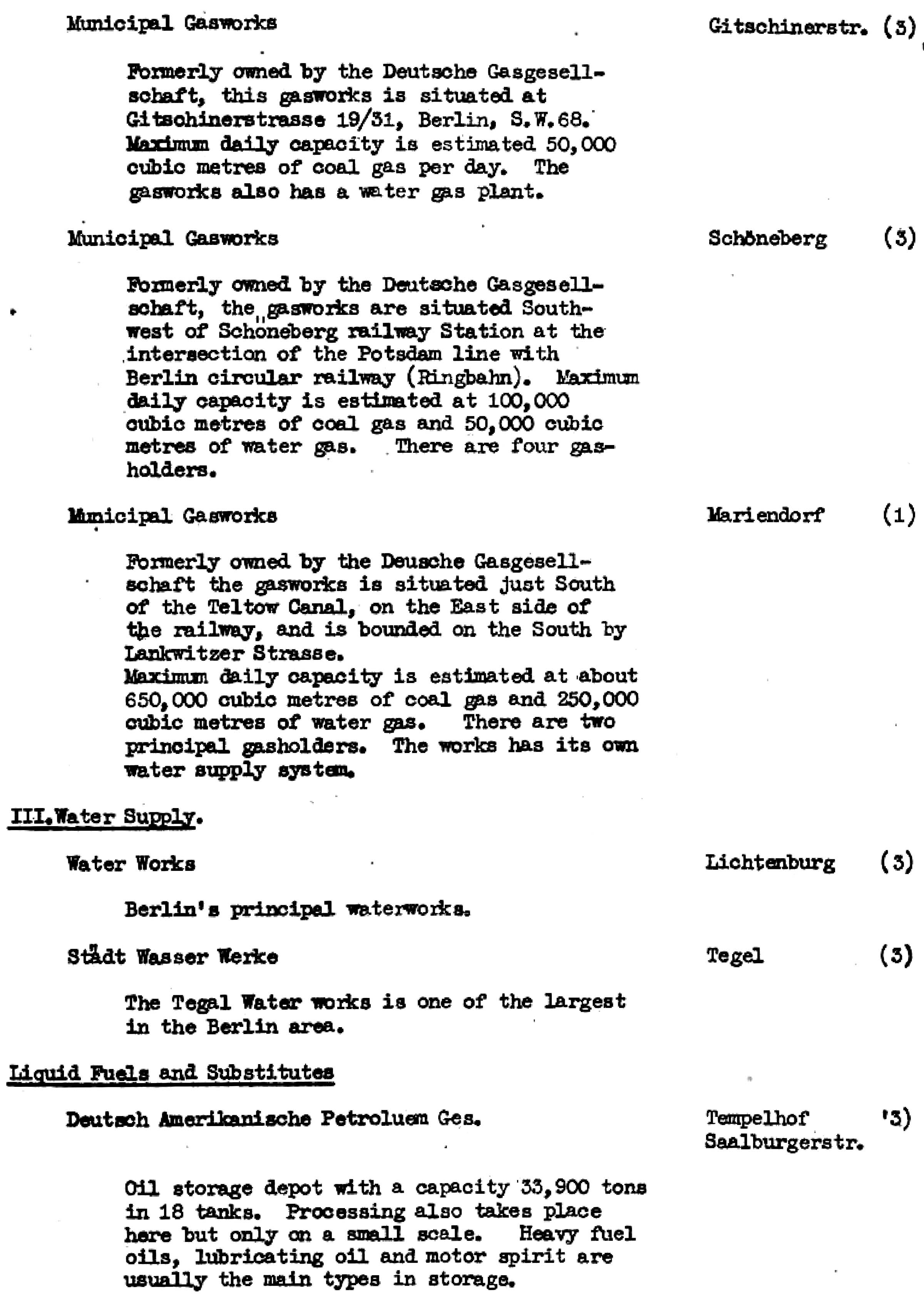 Die Ziele der alliierten Luftangriffe in Berlin im Zeiten Weltkrieg im Bomber's Baedeker - Originaldokument Seite 40