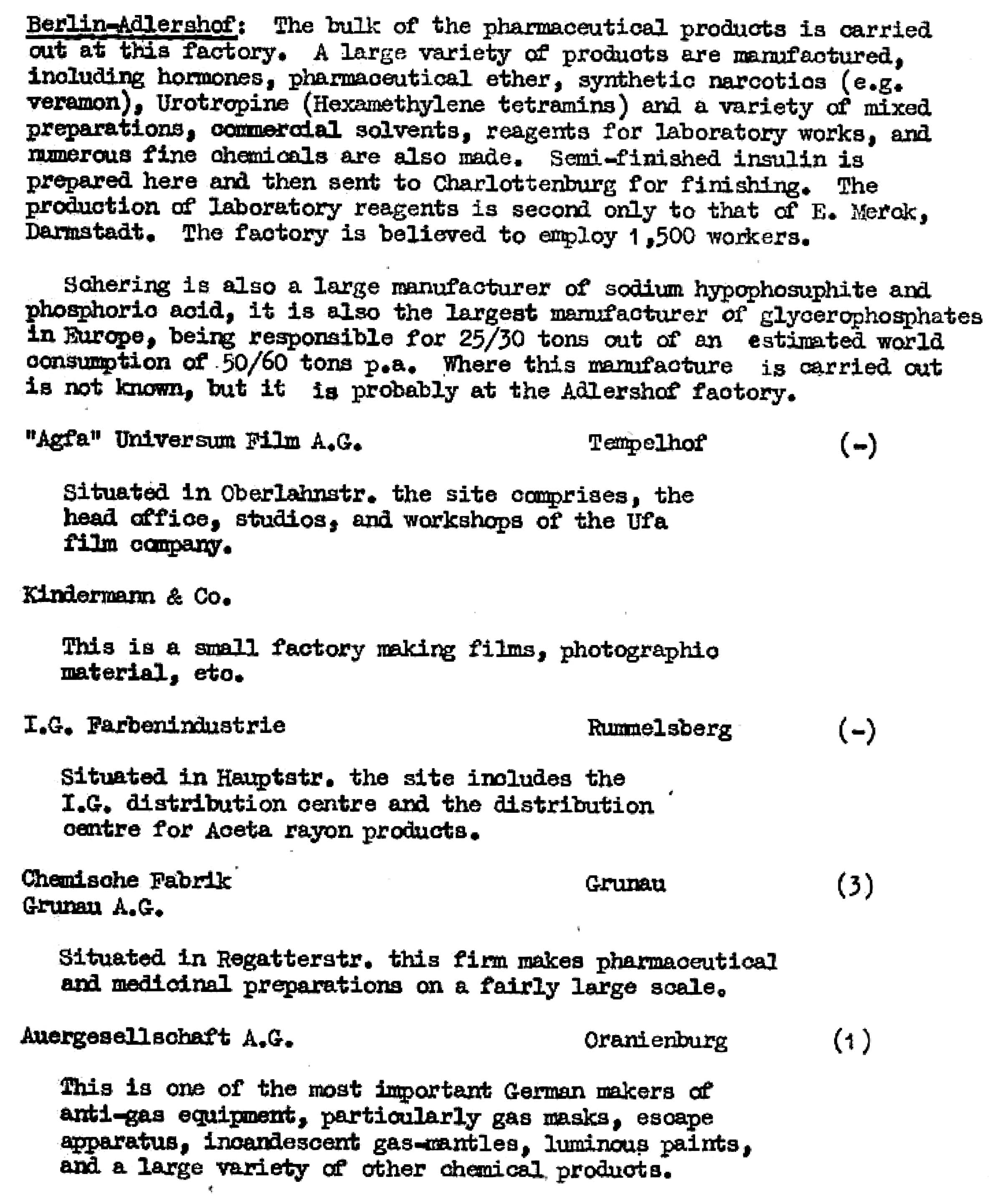 Die Ziele der alliierten Luftangriffe in Berlin im Zeiten Weltkrieg im Bomber's Baedeker - Originaldokument Seite 58