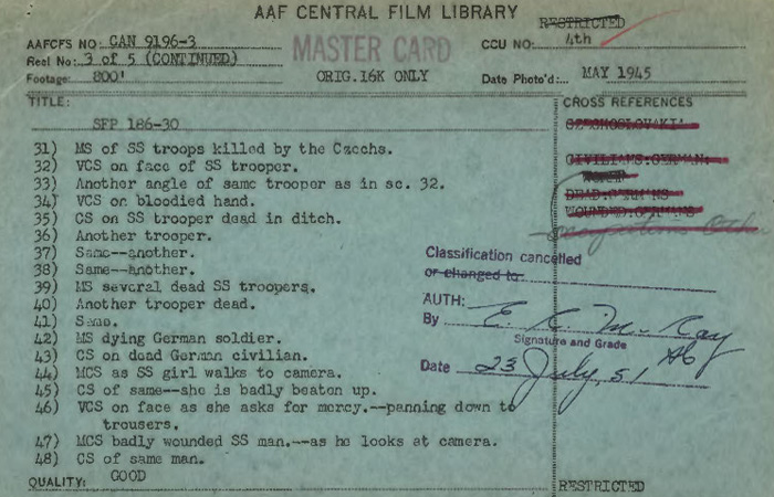 Special Film Project SFP 186 - CAN 9196 - Restricted - Army Air Forces Central Film Library
